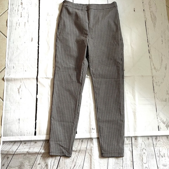 New SHEIN High Rise Plaid Skinny Pants Brown Black L - Picture 11 of 11
